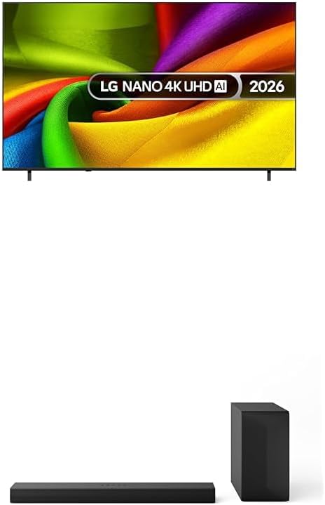 LG 85NU850B6LA 85-Inch NANO AI 4K UHD Smart TV bundle with US40T Soundbar with Wireless Subwoofer & WOW Interface 2.1 channel, 300W