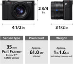 Sony RX1R III Compact Full-Frame Camera 61MP 35mm F2 Black
