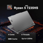 Lenovo LOQ Gaming Laptop 15.6" FHD IPS 144Hz AMD Ryzen 5 7235HS 16GB RAM 512GB SSD RTX 4050 Luna Grey