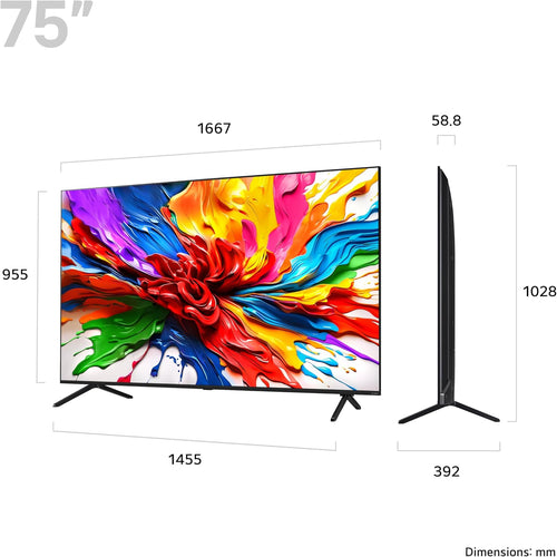 LG 75QNED92A6A 75-Inch 4K UHD Smart TV, (α8 AI Processor, Freeview Play and Amazon Alexa, 120Hz) [Model 2025]