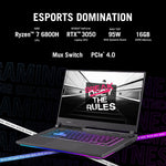 ASUS ROG Strix G15 15.6" 144Hz Gaming Laptop Ryzen 7 6800HS 16GB 512GB SSD RTX 3050